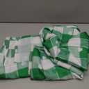 SARAFLORA St Patrick's Day Checkered Fabric Rectangle Table Cloth-60x84 Inch-Polyester Shamrock Pattern Tablecloth, Table Cover Protector for Party, Banquet, Dinner Decoration Use, Green & White