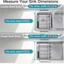 Dish Drying Rack Over the Sink In Stainless Steel Black Expandable Drainer for Small Kitchen, Counter Space Saving Compact Inside Sink Plate Dryer, Adjustable Hanging Metal Wire Strainer Drain Holder