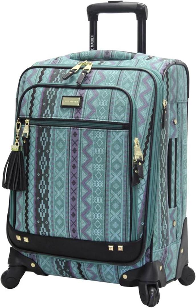 Steve Madden Luggage Large 28" Expandable Softside Suitcase With Spinner Wheels (28in, Legends Turquoise)
