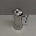 Easyworkz Diego Stovetop Espresso Maker Stainless Steel Italian Coffee Machine Maker 4Cup 6.8 oz Induction Moka Pot (Silver)