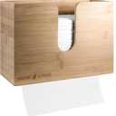 NATURE SUPPLIES Bamboo Paper Towel Dispenser for Bathroom and Kitchen, Wall Mount or Countertop Holder for Multifold, C-Fold, Z-Fold, Tri-Fold Hand Towels, Commercial Use, for Home or Office
