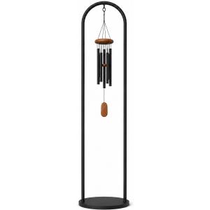 63'' Freestanding Wind Chime Stand with Weighted Base, Metal Arch Hanging Stand for Patio, Porch, Garden & Indoor Use, Decorative Holder for Wind Chimes, Bird Feeders, Hanging Plants, Lanterns