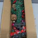 24 Inch Realistic Snowy Tabletop Christmas Tree PE&PVC Branches Small Christmas Tree with 50 Warm White & Colored Lights Battery Red Berries Pine Cone Indoor Home Table Christmas Decorations (Cyan)