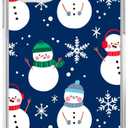 Nsydnbly Cute Winter Snowman Snowflakes Case Compatible with iPhone 13, Navy Blue Christmas Case for iPhone 13, Trendy Cool TPU Phone Case Cover