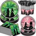 168Pcs Birthday Decorations, Include Plates Napkins Cups Knives Forks Spoons, Serve 24