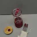 Pandaloo Glass Cups With Lids and Straws -20 Fl Oz- Perfect Size Iced Coffee Cup - Smoothie Cup With Bamboo Lid and On the go Lid - Glass Tumbler With Straw (Pack of 1), Boysenberry)