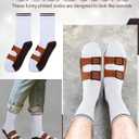 Eurzom 4 Pairs Novelty Sandal Socks for Men Funny That Look Like Shoes Gifts Birthday Hilarious Gag Crew Socks Gifts for Men Father Boyfriend