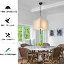Modern Pendant Lights, 16.65 Inch Pendant Light kit, Linen lampshade E26 Socket (no Bulb), Suitable for Kitchen, Dining Room, Bedroom, Living Room, Corner