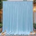 8ftx10ft Wrinkle Free Blue Backdrop Curtain - 10 Feet Photography Backdrop Drapes, Silky Polyester Back Drop Cloth for Wedding Baby Shower Balloon Arch Background