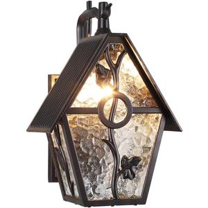Rustic Outdoor Wall Lanterns Exterior Wall Mounted Sconce Light Designer Style Outdoor Light Fixtures for Home Patio Garden Garage Farmhouse Porch Lighting with Water Glass, Oil Rubbed Brown