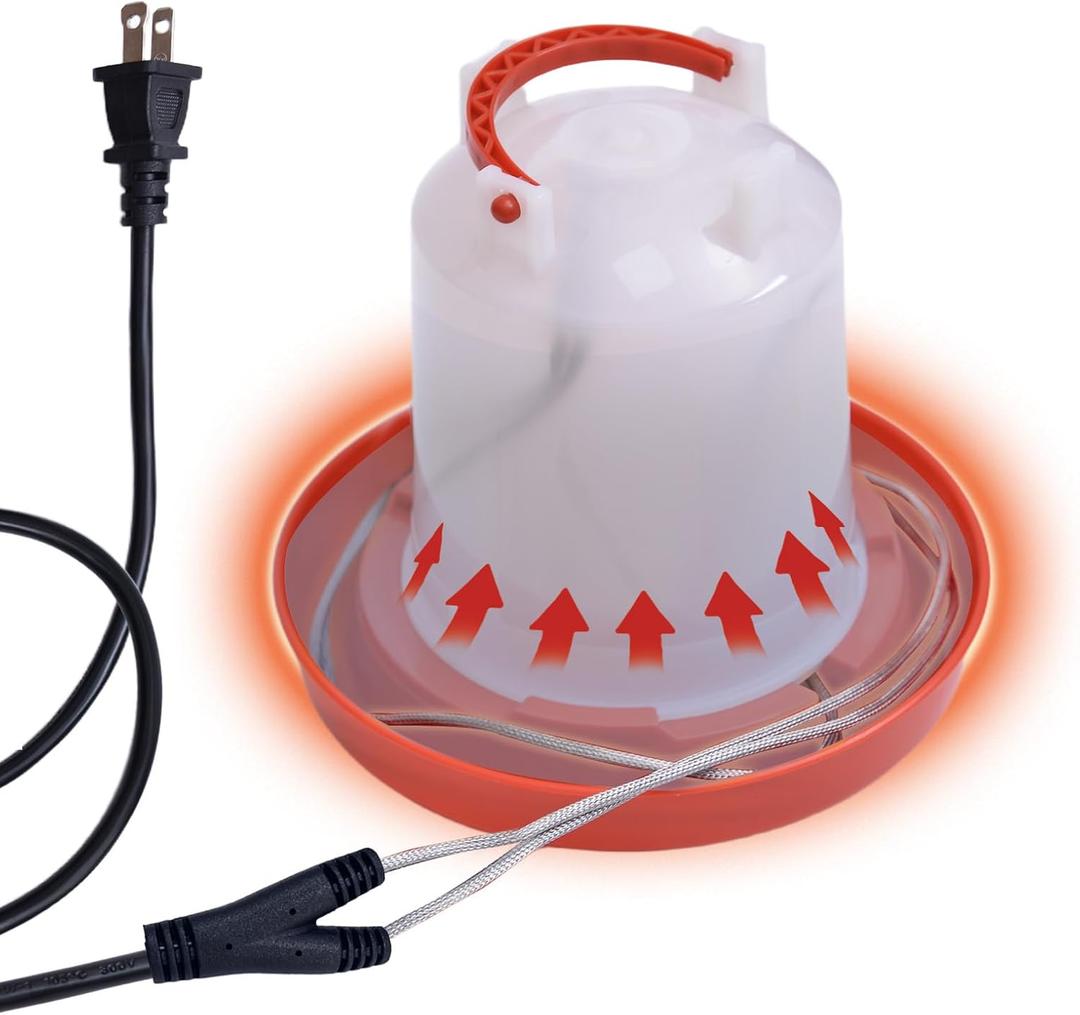 Chicken Water Heated Cord 1 Pack, 39W Chickens Water Heater for Winter, Freeze Proof Chicken Waterer Heater with Long Heating Cord 4FT for Poultry Like Chickens Geese Ducks and Small Animals