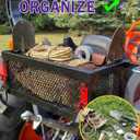 Heavy Duty Tractor Tool Box, Universal Tractor Basket with Tray Accessories Fits Most Tractor and Zero Turn Mower, Tractor Toolbox Attachment Store and Organize