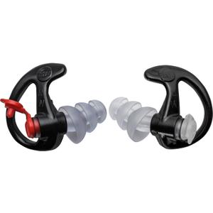 SureFire EP4 Sonic Defenders Plus filtered Earplugs, triple flanged design, reusable, Black, Medium