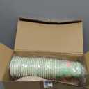 FillTouch 100 Sets Floral Paper Tea Cups and Saucers Disposable Paper Tea Party Supplies 9 oz Cups with Handle and Saucer for Birthday Wedding Party Decorations (Classic Style)