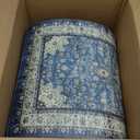 Collive Boho Kitchen Mat, Cushioned Anti Fatigue Kitchen Rug Set 2 Piece Non-Skid Waterproof Kitchen Mats for Floor, Comfort Heavy Duty Standing Mat for Kitchen, Laundry, Office, Desk(Blue) (17.3"x59"+17.3"x30"--0.47 inches)