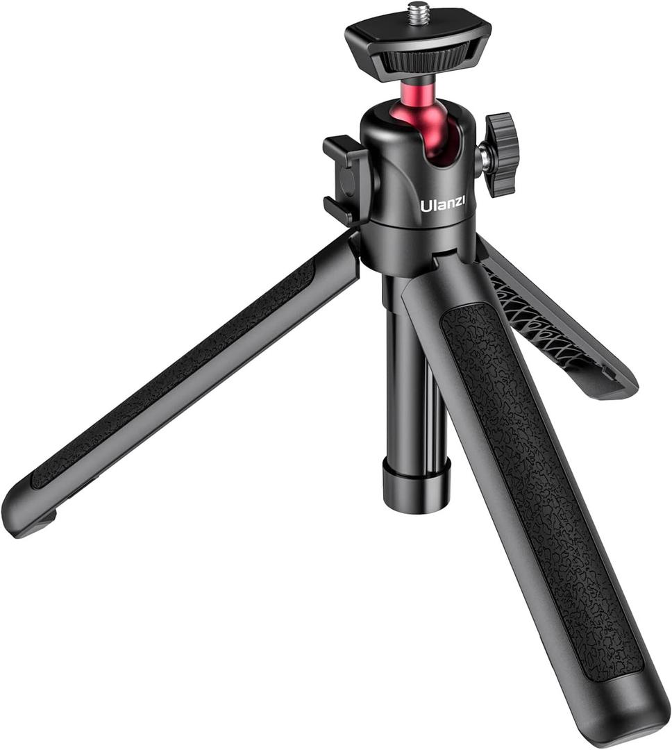 MT-16 Extendable Selfie Stick Tripod, 4-Section, 44 cm / 17.3 in, 2 KG Load Capacity, 360° Rotatable Ball Head, Cold Shoe Mount, Universal 1/4" Screw for Phone, Camera, Microphone, and LED Light Mount