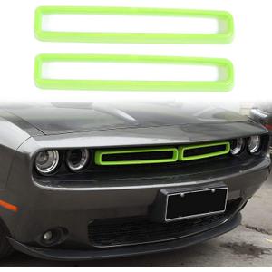 Voodonala for Challenger Front Grille Inserts for 2015-2024+ Dodge Challenger Exterior Accessories, ABS Green 2pcs