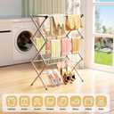 BAKON Clothes Drying Rack Foldable for Laundry, Collapsible Portable Drying Rack Clothing for Hanging Clothes Towel, Space Save for Indoor Outdoor Travel (Gray), Large