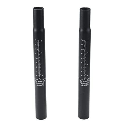 MY MIRONEY 2PCS Bike Seatpost Matte Black Bike Seat Post with Scale Aluminum Alloy Bicycle Seat Post Replacement for Road & Mountain Bike, 30.9 x 500mm