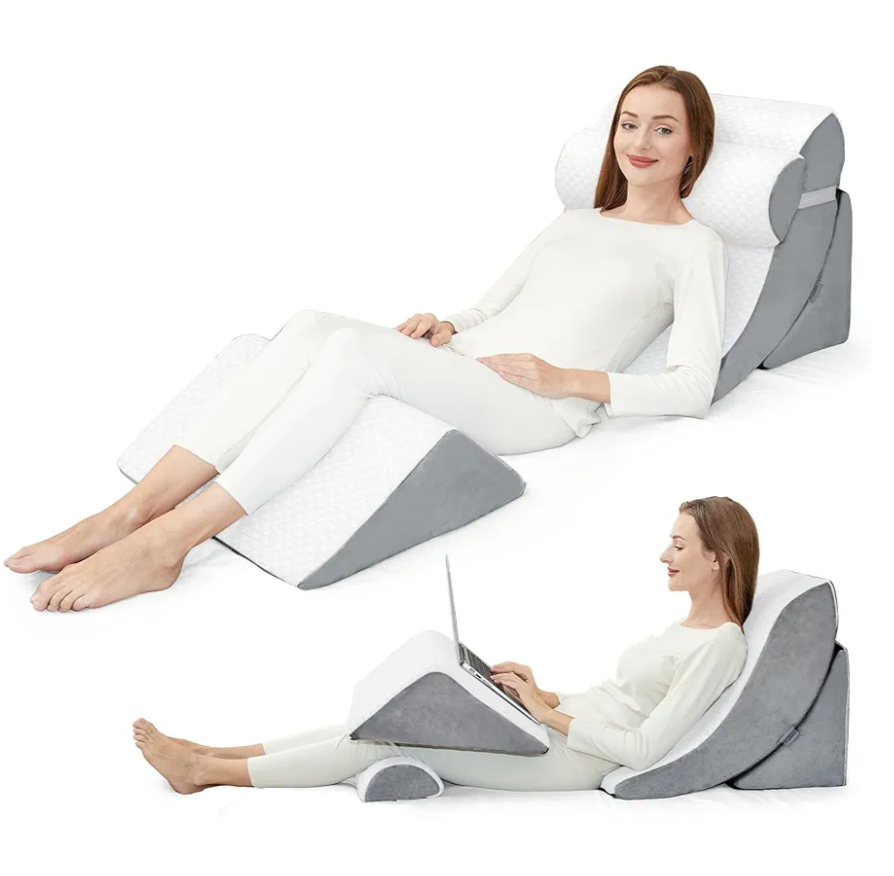 4pcs Wedge Pillow Set,Wedge Pillows for Back Pain Relief and Leg Pain,Wedge Pillow for Acid Reflux Relief and Anti-snoring.