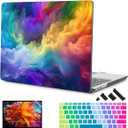 Mektron Case for 13.5" Microsoft Surface Laptop 5/4/3 with Metal Palm Rest Model 1951/1868, 2019/2021/2022 Release Plastic Hard Shell Cover with Screen Protector + Keyboard Cover, Rainbow Cosmic