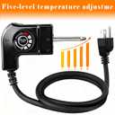 Electric Skillet Cord Replacement with Bella, Masterbuilt, Hamilton Beach etc Griddle, Adjustable Thermostat Power Cord for Grills, Griddles, and Smokers