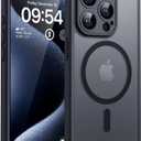 TOCOL Magnetic for iPhone 15 Pro Case, Upgraded Full Camera Protection, Compatible with Magsafe, Drop Protection, Translucent Matte Back Phone Cover 6.1Inch (Dark Blue)