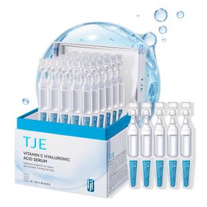 5% VC Hyaluronic Acid Serum for Face| 8-Tier Hyaluronic Acid for 72-Hour Moisture Lock | Anti-Aging, Firming & Brightening | Ceramide-Infused for Sensitive Skin Soothing -30pcs