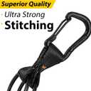 DELSWIN Carabiner Lanyard Keychain, Heavy Duty Key Chains for Car Key with 2 Key Rings, Multifunctional black Keychains for Men and Women