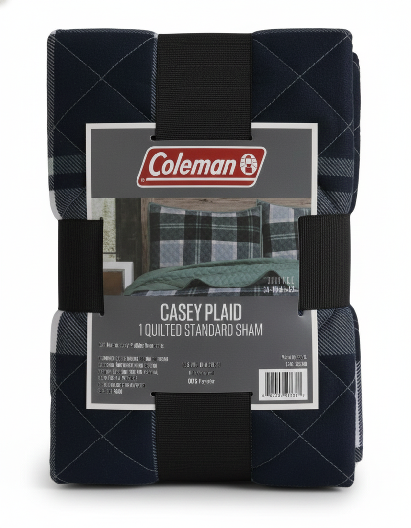 Casey Plaid 1 Quilted King Sham 20x36in