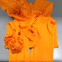 HBQ Womens Casual One Piece Jumpsuits V-Neck Sleeveless Ruffle Elegant Romper Wide Leg Pant Sexy Party Clubwear Overalls (Large, Orange)