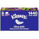 Kleenex Ultra Soft Facial Tissues, 8 Flat Boxes, 180 Tissues per Box