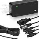 UZI 48V-54.6V 3Amp Charger (6 Plugs Universal,and Built-in Small Fan Cooling System) for Fast and Safe Charging of 48V Li-ion Battery for E-Bikes/Electric Scooter/Bicycle/Pedicab,etc.
