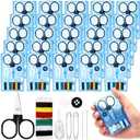 Knitgrip 25 Boxes Mini Travel Sewing Kit Quick Fix Sewing Kits Bulk Basic Portable Pre Threaded Needle Emergency Repair Tool for Adults DIY Handcraft Wedding Gifts Beginner Traveler Home Hotel (Blue)