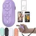 Wireless Remote Controller for iOS/Android Bluetooth Remote Control for TikTok Scrolling/Camera/Video Recording/Kindle App (Light Purple)