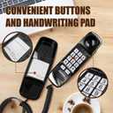 Retro Corded Landline Phone, Vintage Wall Mount & Desk Telephone - No Power Required, Emergency Use, Big Button for Seniors/Elderly with Loud Ringer & Flashing Light, Clear Sound (Black)