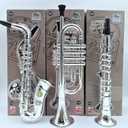 Toy Instruments Set Trumpet, Saxophone and Clarient with Standard Keys in Perfect Pitch are Easy and intuitive to Create Real Music. Instruments Measures 16 inches in Length, Silver