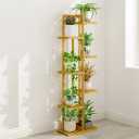 Plant Stand for Indoor Plants Multiple, 7 Tier 8 Potted Bamboo Plant Stand, Plant Shelf Holder Rack Tall Plant Stand for Living Room Patio Garden Corner Balcony by Easoger (Wood Color)
