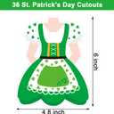 7 x 36 Pcs St. Patrick's Day Leprechaun Gnome Cutouts for Bulletin Board Decoration with Photo Space for DIY Photo Craft Shamrock Classroom Party Dcor (Leprechaun-W)