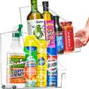 Sorbus Roll Out Bottle Organization Bins - Pantry Under Sink Organizer with Wheels & Handles, Clear Plastic Organizing Containers for Bottles & Cleaning Supplies - Kitchen Cabinet Laundry Room Storage