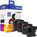 LC201 (LC-201) Color (BK/C/M/Y) Ink Cartridge 4-Pack (Includes 1 LC201BK, 1 LC201C, 1 LC201M,1 LC201Y) - LC203 Ink Cartridge Replacement for Brother MFC-J460DW MFC-J480DW MFC-J485DW MFC-J880DW Printer