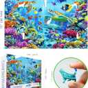 500 Piece Jigsaw Puzzles for Adults Ocean Reef Underwater Scene with Sea Turtles & Tropical Fish Puzzle for Seniors Family Challenging Puzzle with Letters on Back Perfect for Game Night (23"X15")