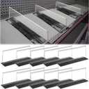 Geelin 10 Pcs Clear Shelf Divider with Magnetic 8" L x 2" W x 3" H Plastic Shelf Separator Closet Divider, Clapboard Baffle for Storage Bedroom Bathroom Kitchen Office Supermarket Organization