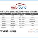 Autoround 512388 Rear Wheel Bearing and Hub Assembly fit for Nissan Altima 07-18, Maxima 09-19, Pathfinder 13-20, Murano 15-23, Infiniti QX60 14-20, JX35 2013, Mitsubishi RVR 2011, 5 Lug w/ABS