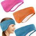 JenPen 3 Pcs Double-layer Ear Warmer for Kids Headband-knit Fuzzy Lined Winter Ear Muffs Cover for Boys Girls Ski Cycling