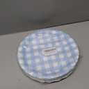 50 Pcs Light Blue Scalloped Paper Plates - 9 Inch Gingham Paper Plates Checkered Party Plate - Disposable Plaid Decorative Dinner Dessert Serving Plate - For Baby Shower Wedding Birthday