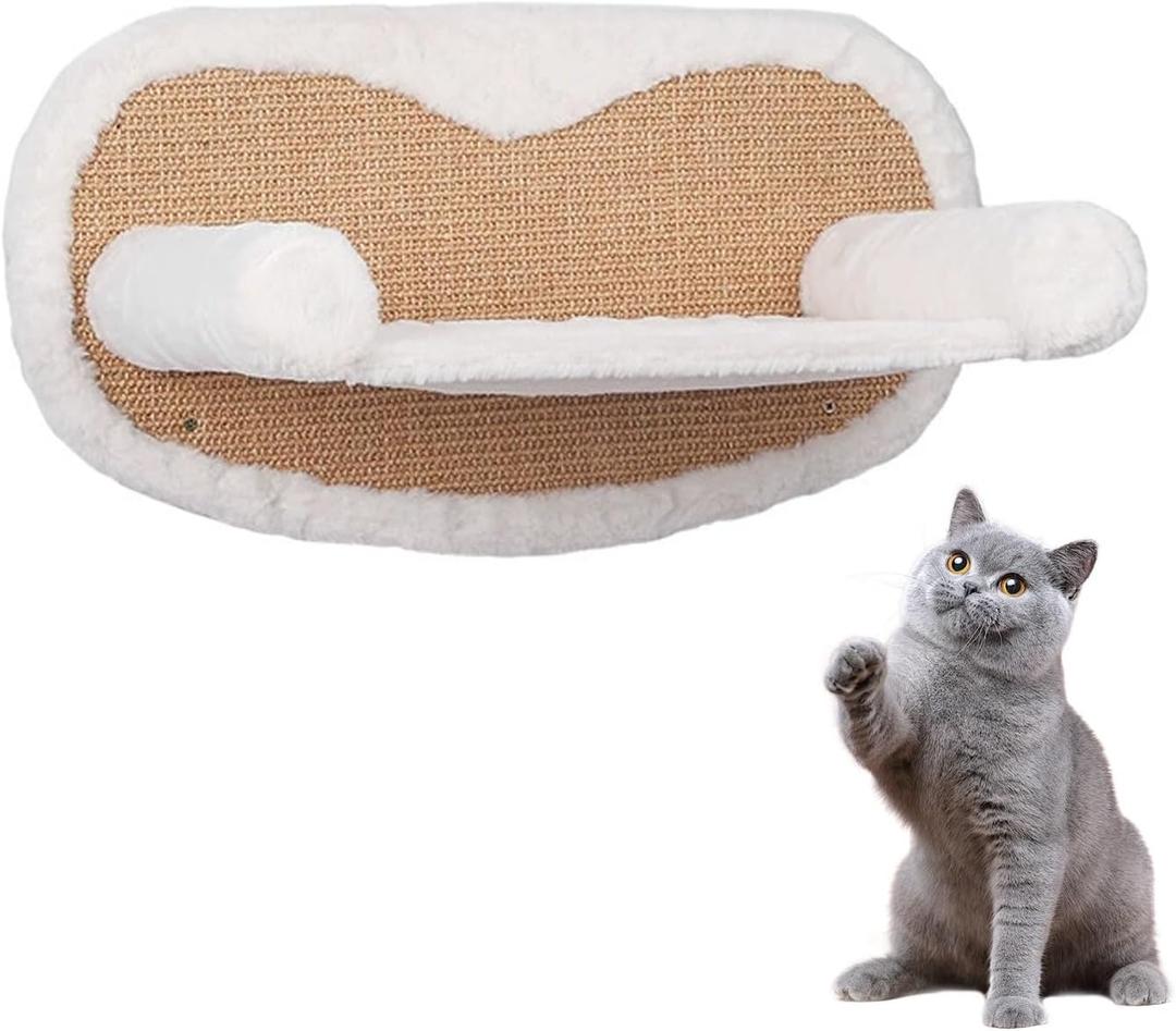 Cat Wall Furniture Wall Cat Shelves White Flannel Hammock Easy Installation Space Saving for Sleeping Lounging