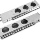 30in Stainless Steel Straight Spring Loaded Mud Flap Hanger 2 1/2in Bolt Spacing Bracket Mudflap Holder with Light Cutouts for Semi Trucks (Round)