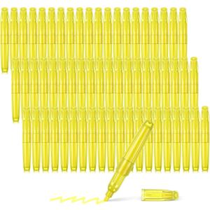 Fuutreo 60 Pack Pastel Highlighters Bulk Bright Color Highlighter Marker Chisel Tip Dry Quickly Safe Highlighter Pens Fluorescent Ink for Adults Home Office(Yellow)