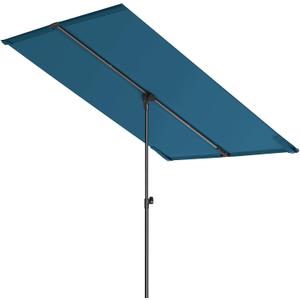 HOMSHADE 6x4ft Outdoor Balcony Umbrella - Flat Porch Pool Patio Umbrella Rectangular Canopy Shade UPF50+ UV Protection 360 Rotating & Tilting All Angles Applicable (Peacock Blue, No Base)